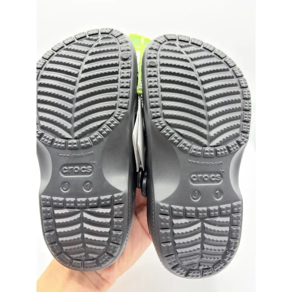 Crocs Baya Clog Sandals Shoes 207013 Black Kids Size J1 NWT